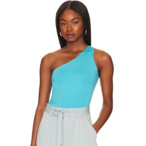 Superdown Devonne One Shoulder Bodysuit in Blue NWT Size XS